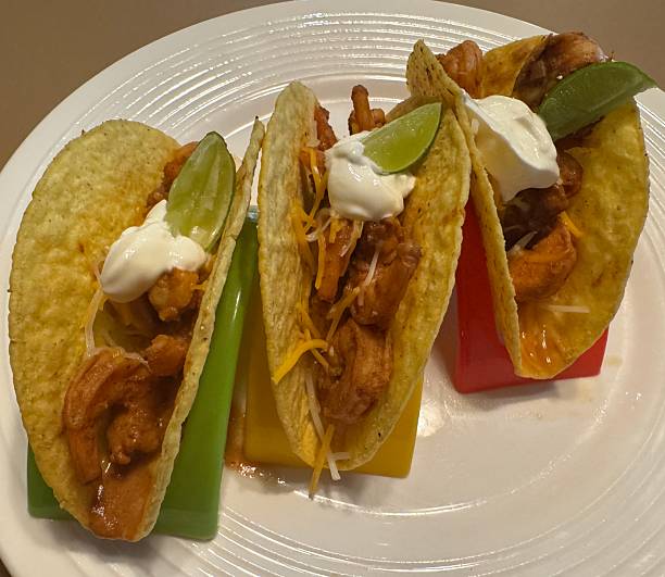 istock Homemade pepper sauce shrimp tacos 2224397862