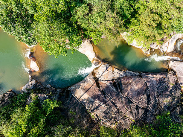 istock Stream in the valley. Green forest 2224398834