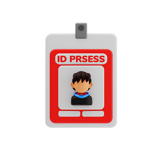 Press ID card 3d icon. Press ID card with journalist photo