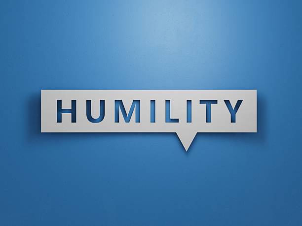 istock The word humility is written on Speech Bubble.Minimalist Abstract Design With White Cut Out Paper.3D rendering on blue background. 2224400224