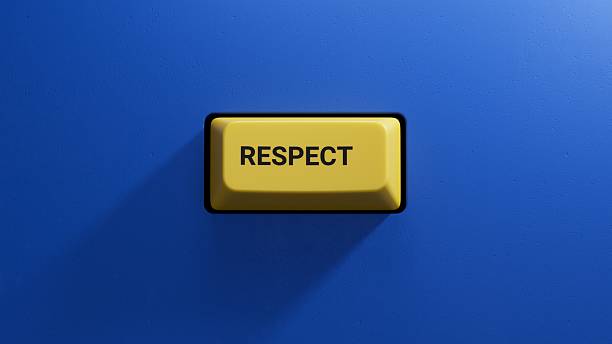 istock respect concept on yellow button.close up button of keyboard,Business Concept.3D rendering on blue background. 2224400233