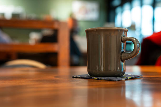 Refreshing hot cup of coffee at a cafe