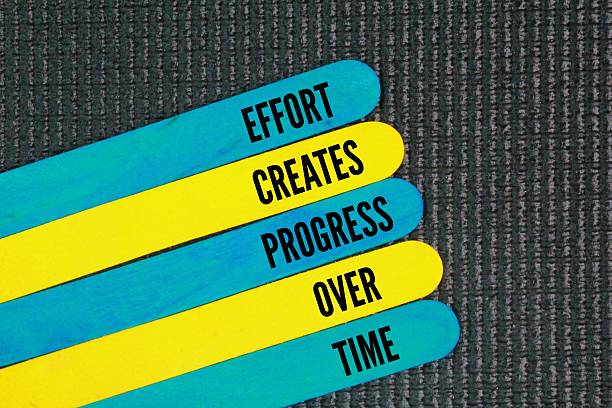 istock Inspirational and motivational words or quotes Effort creates progress over time. 2224418170