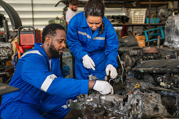 istock Female Auto mechanic are checking and repair maintenance auto engine. 2224418220