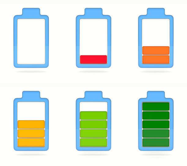 Set battery on white background. Isolated 3d illustration
