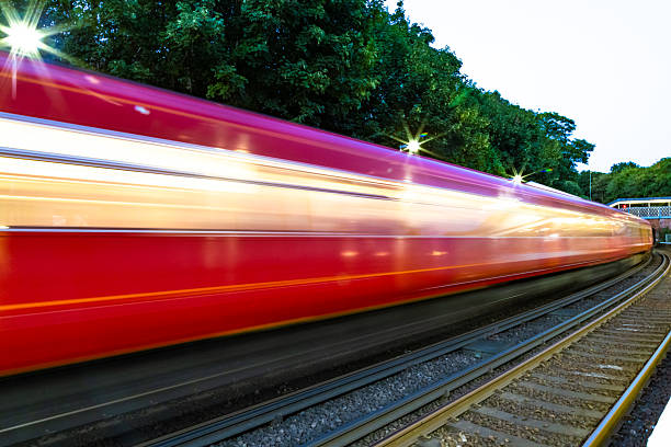 istock A passenger train passing through the station 2224421139