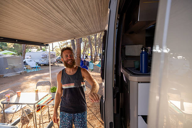 istock Man Enjoying Outdoor Camping by Campervan 2224424139