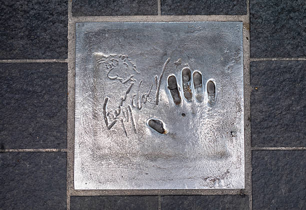 The handprint from famous Scottish actor Ewan McGregor set into the pavement of The Allée des Étoiles (Avenue of the Stars) in Cannes, France.