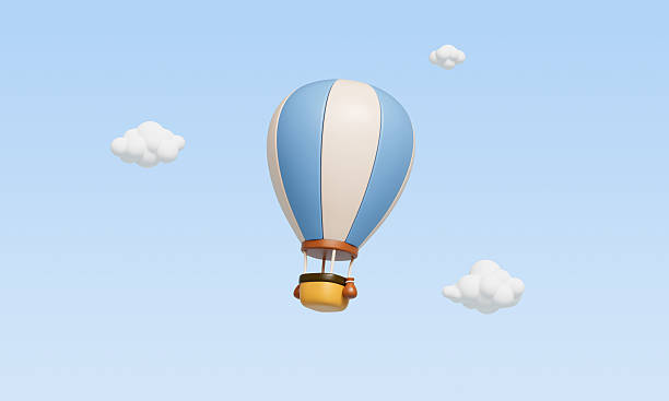 istock Hot Air Balloon and Cloud. 3D Rendering. 2224431758