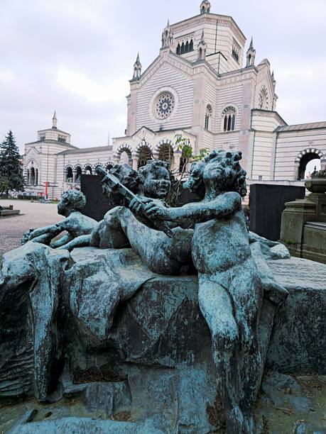 Verano cemetery, Rome, Italy: detail of the Vitali's family grave by the sculptor Francesco Fabi Altini 1902.
