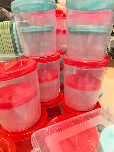 istock Colorful containers stacked together in a bright kitchen space 2224436407