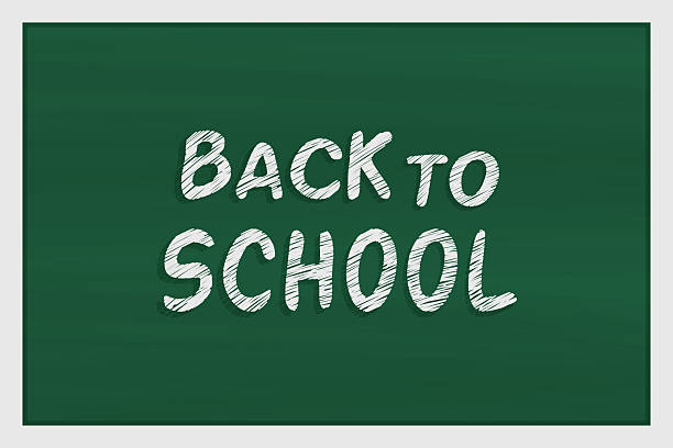 istock A green blackboard with a blurred chalk texture, with the words Back to School 2224437530