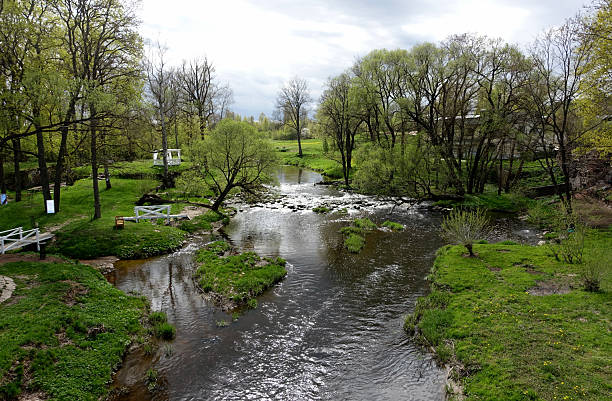 istock Scenic riverside view with lush greenery and flowing water in a tranquil setting 2224442972