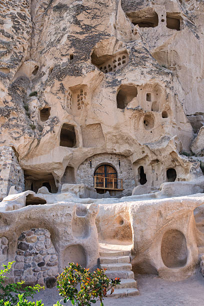 Uchisar Castle in Cappadocia, Turkey, a unique rock formation with ancient cave dwellings