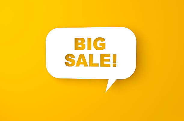 istock Big Sale Speech Bubbles On Orange Background 2224444511