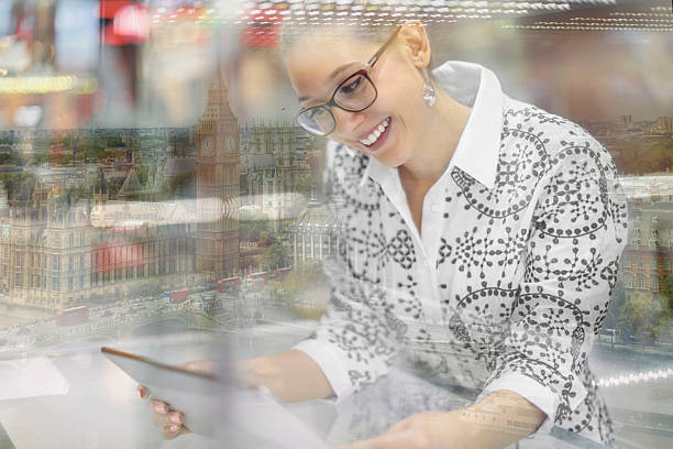 Woman working at home