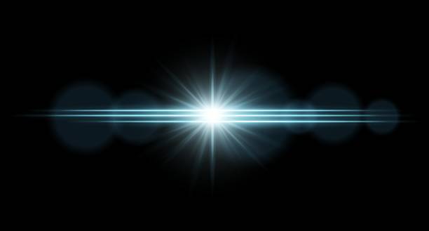 istock Bright color starburst light with radiant glow and horizontal beams. Bright energy flare with festive atmosphere. 2224457466