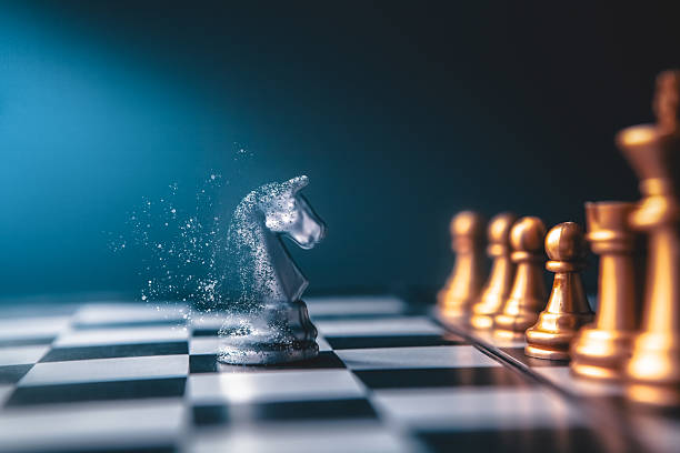 istock chess board game. business strategy and competition. 2224465522