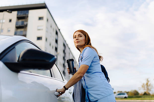 Young Home caregiver ready for the commute