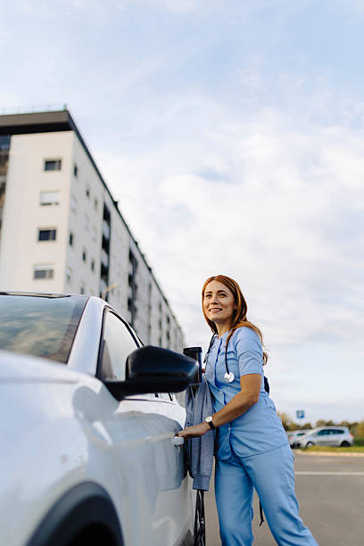 istock Young Home caregiver ready for the commute 2224467298