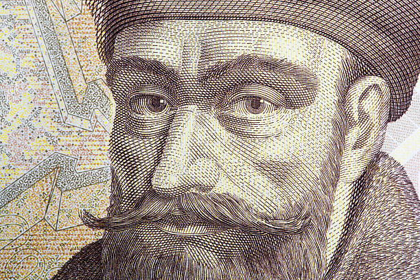 Gabriel Bethlen a closeup portrait from Hugarian money