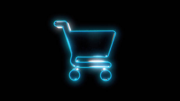istock Shopping Cart icon on black background. Simple design element 2224470672