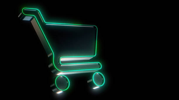 istock Shopping Cart icon on black background. Simple design element 2224470688