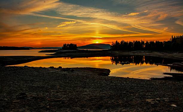 istock Sunset over Serene Lake with Vibrant Reflections 2224473543