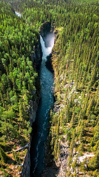istock Aerial View of Canyon River and Waterfall 2224473568