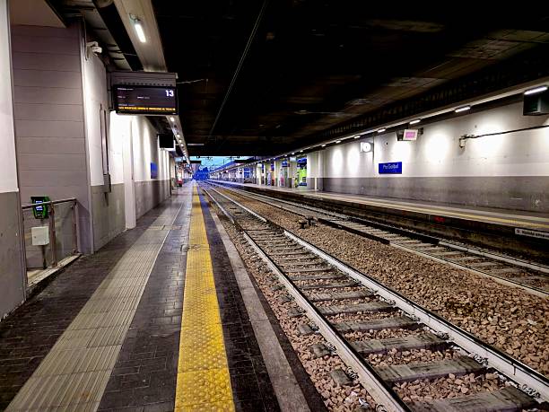 The image shows the empty Porta Garibaldi station - underground level.