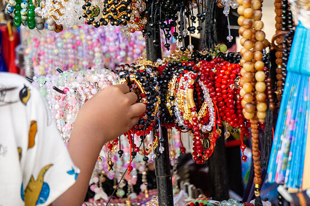 istock Various types and models of beaded bracelets are arranged on display. 2224482263
