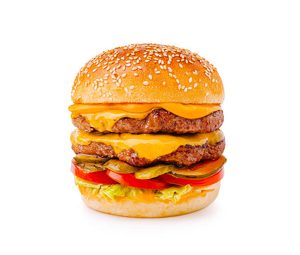 istock Delicious double cheeseburger with fresh ingredients and sesame seed bun 2224483606