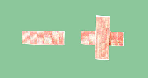 Medical adhesive bandage isolated on white.