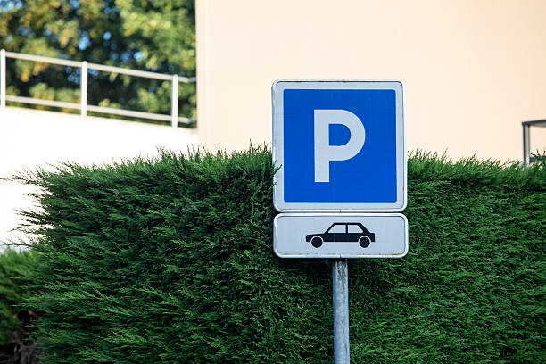 Blue coloured car parking sign