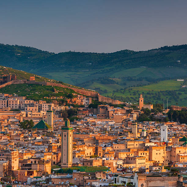 This panoramic landscape is an very high resolution multi-frame composite and is suitable for large scale printing. Panoramic view of Medina in Fez.Fez is the second largest city of Morocco, and is a UNESCO World Heritage Site. The city has been called the \