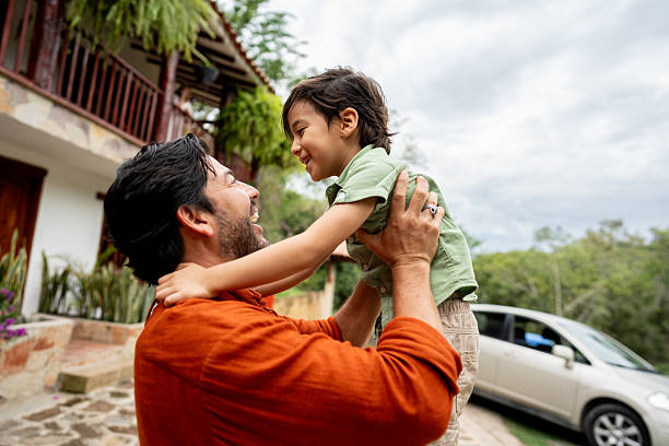 istock Father and son playing in the backyard 2224491023