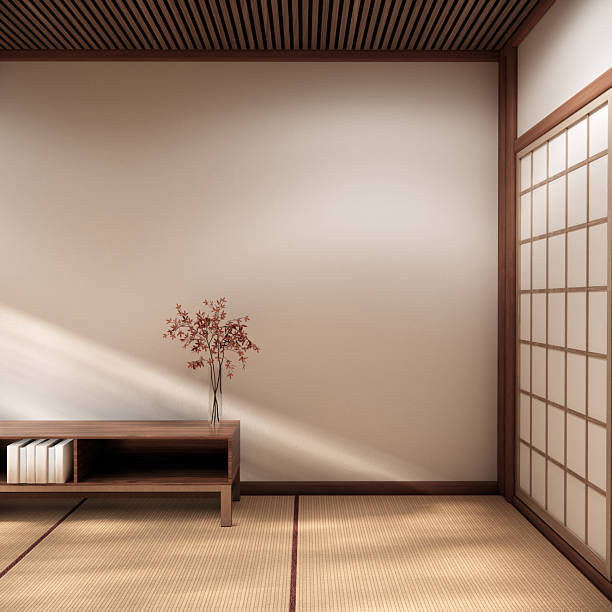 istock Mock up Cabinet design on earth tone wood room interior modern style .3D rendering 2224494006