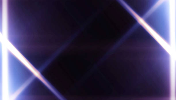 istock Futuristic abstract light leaks overlay, vibrant purple and blue neon beams over a dark background. 2224508157