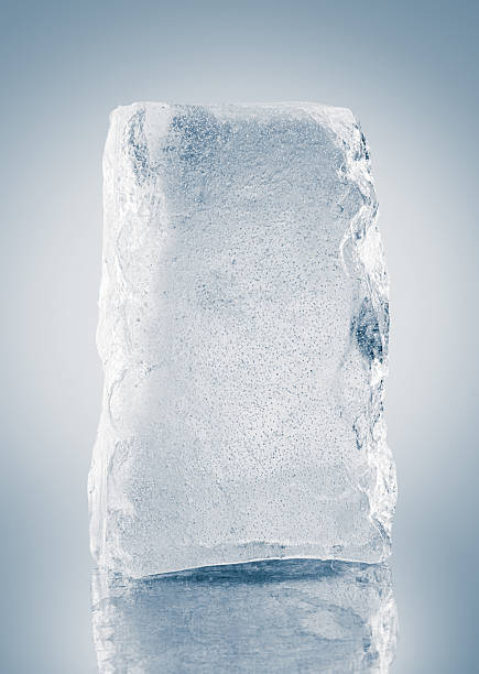 istock Natural textured ice block on a white background with reflection. 2224508218