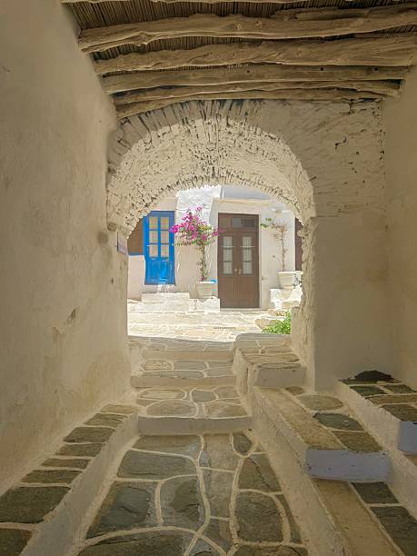 The Ancient Greek capital city of Kastro on the island of Sifnos in the Cyclades island chain, Mediterranean .