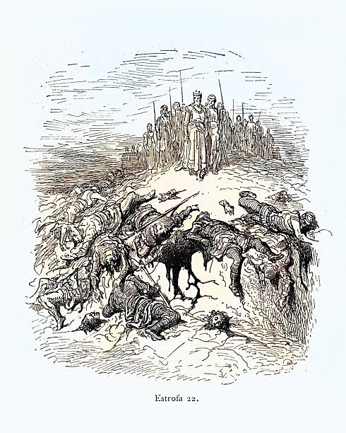 istock Battle, war, Medieval king surveying his defeat enemies, Knights 2224521377