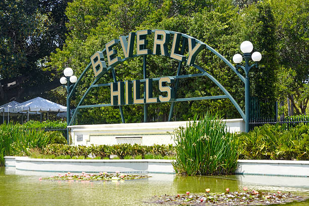 istock Beverly Hills Sign Reflected in Still Lagoon 2224521509