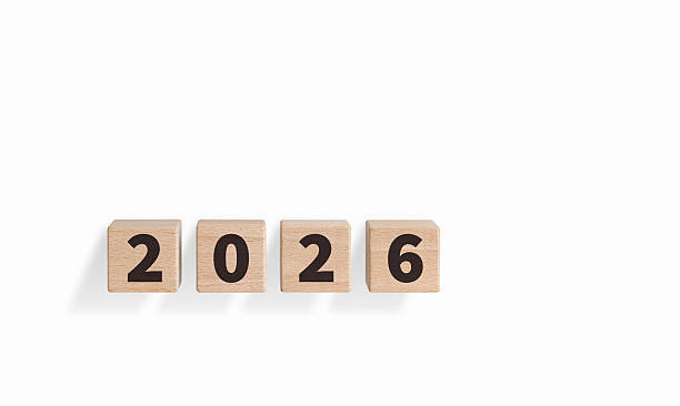 istock Wooden Blocks with 2026 Text on White Background for New Year Decor 2224527679