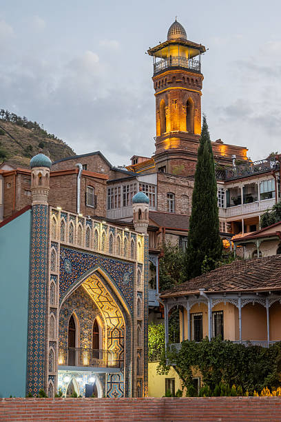 istock Orbeliani Baths with Mosque Minaret Tower in Old Tbilisi District 2224530342