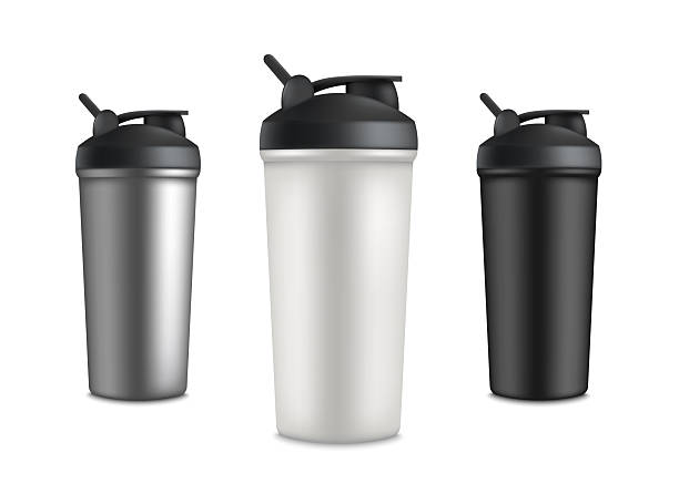 istock Set of three sport cup bottles for water or protein shake drink 2224530382