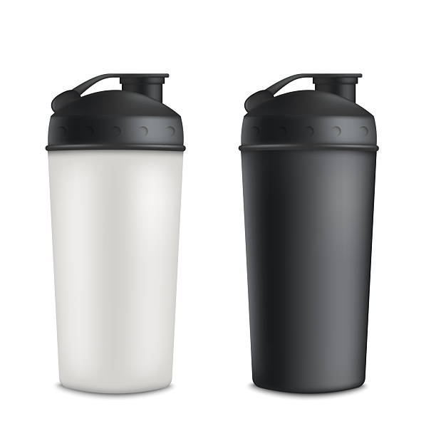 istock Mockup set of two plastic blank sport shaker bottles realistic style 2224530386