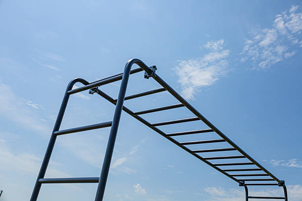 istock Gymnast engages in strength training on horizontal parallel bars under a clear blue sky, highlighting dedication to fitness and health 2224534184