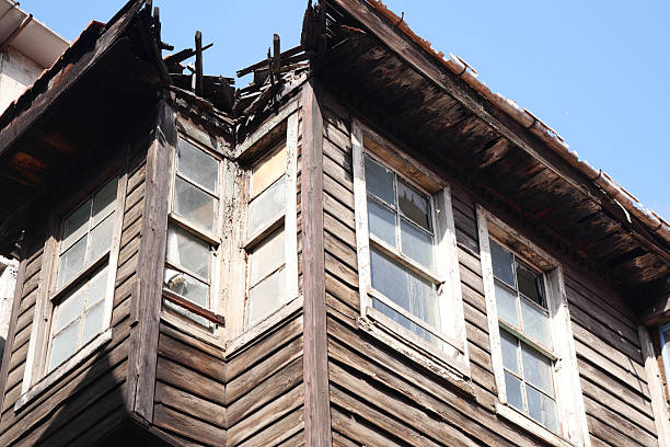 Architectural detail from old stone house in small town Foca, Izmir, Aegean Turkey