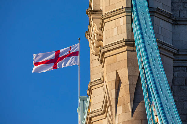 istock St. George's Flag on Tower Bridge in London, UK 2224536218