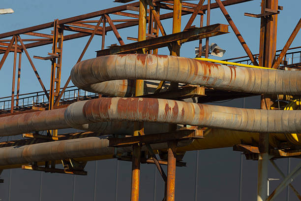 Industrial buildings in an abandoned factory